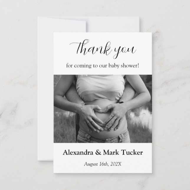 Carte De Remerciements Photo baby shower (Devant)