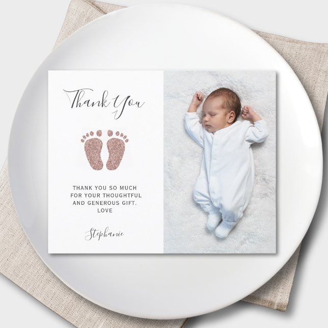 Carte de remerciements photo Baby shower de la fil (Créateur téléchargé)