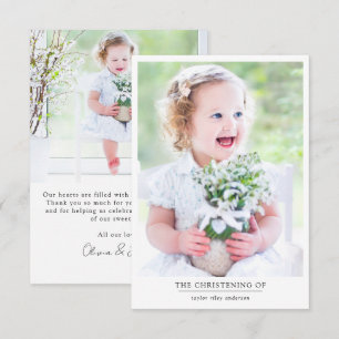 Carte De Remerciements Photo Baptême Christening