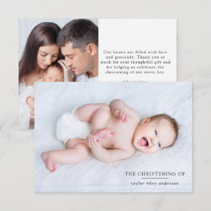Carte De Remerciements Photo Baptême Christening