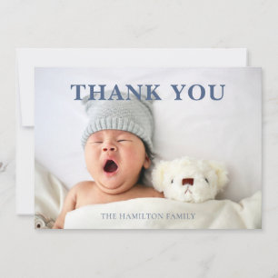 Carte De Remerciements Photo Bébé Bleu Remerciement Verset de la Bible Ba