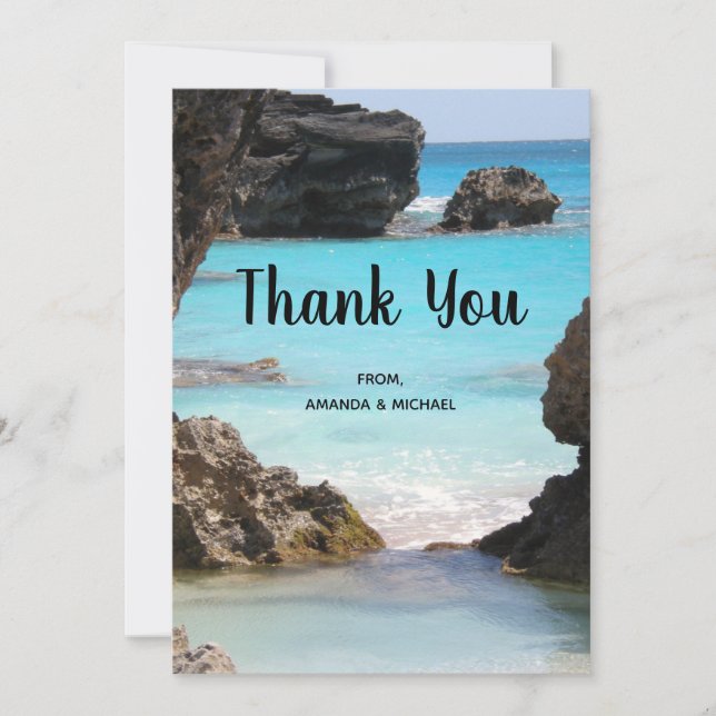 Carte De Remerciements Photo Bermuda Coast & Tropical Sea (Devant)