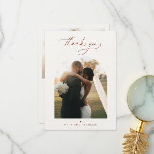 Carte de remerciements photo Boho Script Mariage m