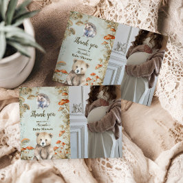 Carte De Remerciements Photo Boho Woodland Baby shower