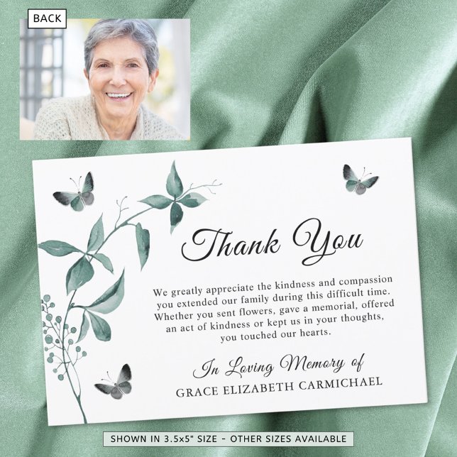 Carte De Remerciements Photo botanique du papillon funéraire (Créateur téléchargé)
