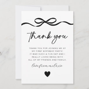 Carte De Remerciements Photo Bow 1er anniversaire