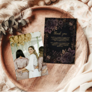 Carte De Remerciements Photo Bridal gothique royale victorienne