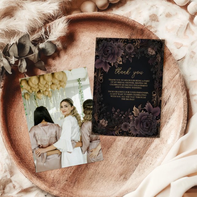 Carte De Remerciements Photo Bridal gothique royale victorienne (Créateur téléchargé)