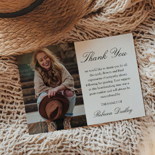 Carte de remerciements photo Calligraphie Sympat