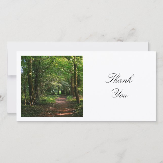 Carte De Remerciements Photo carré - Chemin dans les bois (Devant)