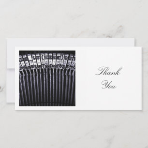 Carte De Remerciements Photo carré - Machine à écrire