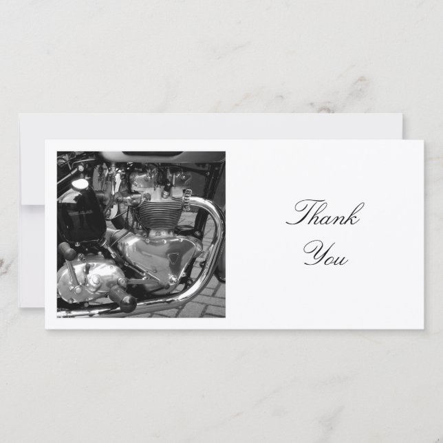 Carte De Remerciements Photo carré - Moteur Moto (Devant)