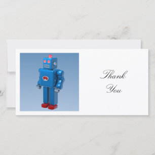 Carte De Remerciements Photo carré - Robot bleu
