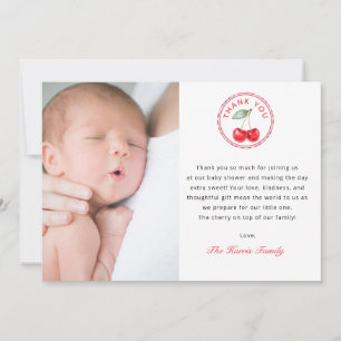 Carte de remerciements photo Cherry On Top Baby sh