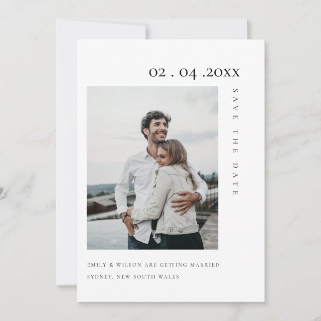 CARTE DE REMERCIEMENTS PHOTO CHIC MINIMAL PROPRE PERSONNALISÉE ENREGISTRE (Devant)