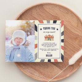 Carte de remerciements photo Circus vintage