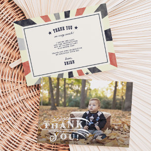 Carte de remerciements photo Circus vintage