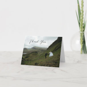 Carte De Remerciements Photo classique en noir et blanc Mariage intempore
