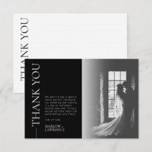 Carte de remerciements photo classique simple Mari