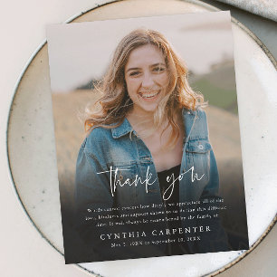 Carte de remerciements photo commémorative funérai