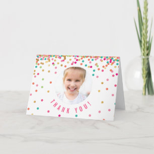 Carte de remerciements photo   Confetti d'annivers