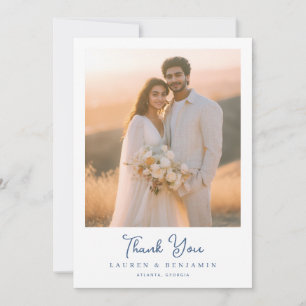 Carte De Remerciements Photo Crème Romantique
