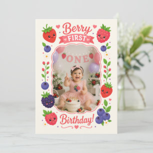 Carte De Remerciements Photo d'anniversaire de Berry pour son premier ann
