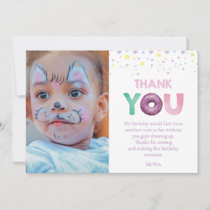 Carte De Remerciements Photo d'anniversaire de Donut