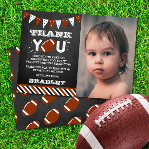 Carte De Remerciements Photo d'anniversaire de football pour tout âge