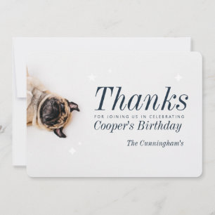 Carte De Remerciements Photo d'anniversaire personnalisée moderne pour an
