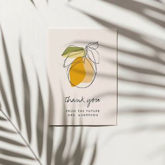 Carte De Remerciements Photo de Baby Shower Botanique Moderne Citron Agru