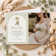 Photo de Baby Shower Garçon Golf Gingham Vert