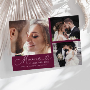 Carte De Remerciements Photo de canneberge de mariage Souvenirs faits ave