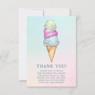 Carte De Remerciements Photo de fête d'anniversaire amusante avec glace d