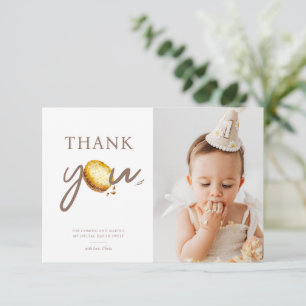 Carte De Remerciements Photo de fête d'anniversaire de premier anniversai