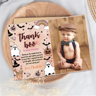 Carte De Remerciements Photo de fête d'anniversaire d'Halloween
