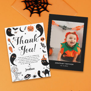 Carte De Remerciements Photo de fête d'anniversaire d'Halloween