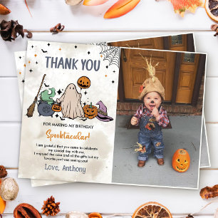 Carte De Remerciements Photo de fête d'anniversaire d'Halloween