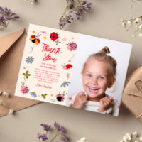 Photo de fête d'anniversaire florale coccinelle