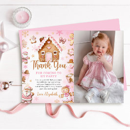 Carte De Remerciements Photo de fille anniversaire Maison en pain d'épice