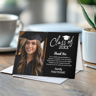 Carte De Remerciements Photo de fin d'études - avec classe de Casquette e