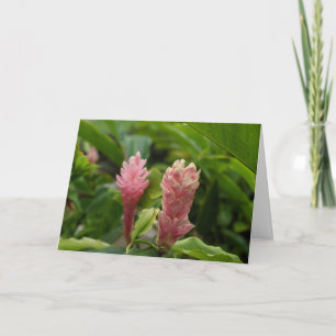 Carte De Remerciements Photo de fleur de gingembre rose hawaïenne