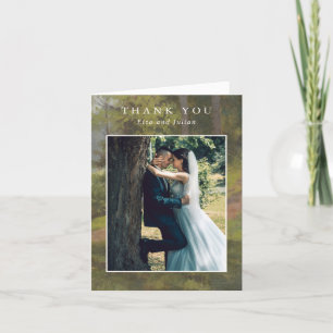 Carte De Remerciements Photo de forêt rustique élégant mariage