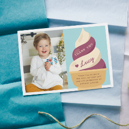 Carte De Remerciements Photo de gâteau d'anniversaire pour enfants à la g
