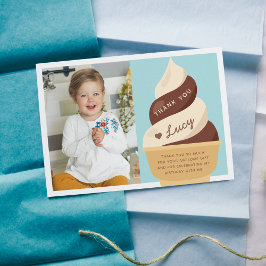 Carte De Remerciements Photo de gâteau d'anniversaire pour enfants glace 