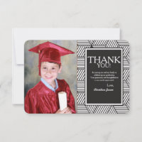 Carte de remerciements photo de graduation géométr