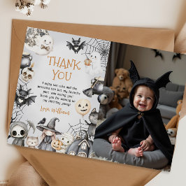 Carte De Remerciements Photo de joyanniversaire fantôme mignon Spooktacul