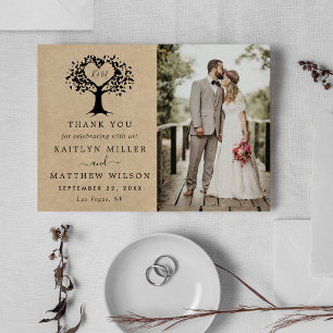 Carte De Remerciements Photo de la collection Rustique de Mariages d'arbr