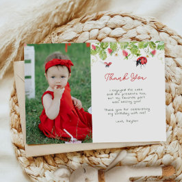 Carte De Remerciements Photo de la fête d'anniversaire de la petite fille