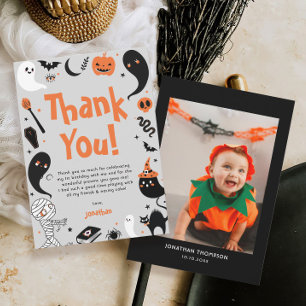 Carte De Remerciements Photo de la fête d'anniversaire de l'Halloween